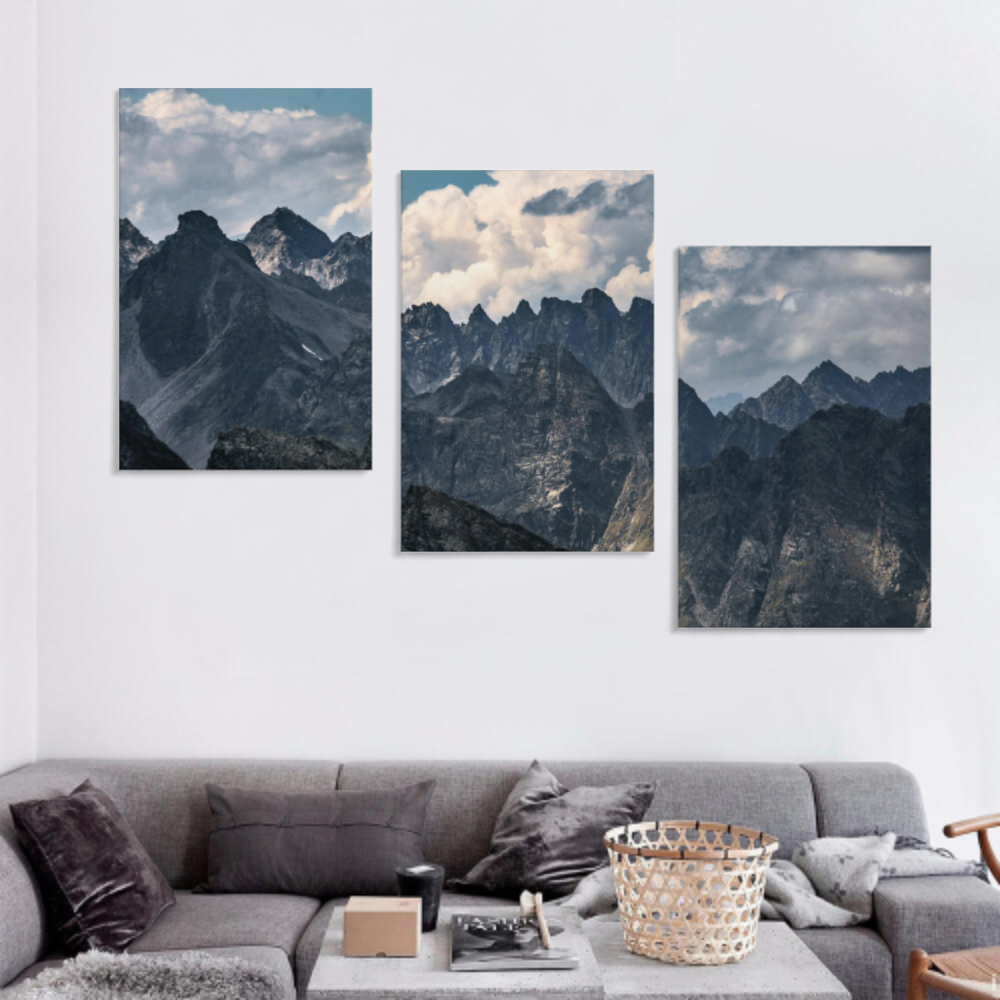 Custom Triptych set design with multiple images (Vertical format 2:3) Wrapped Canvas Prints