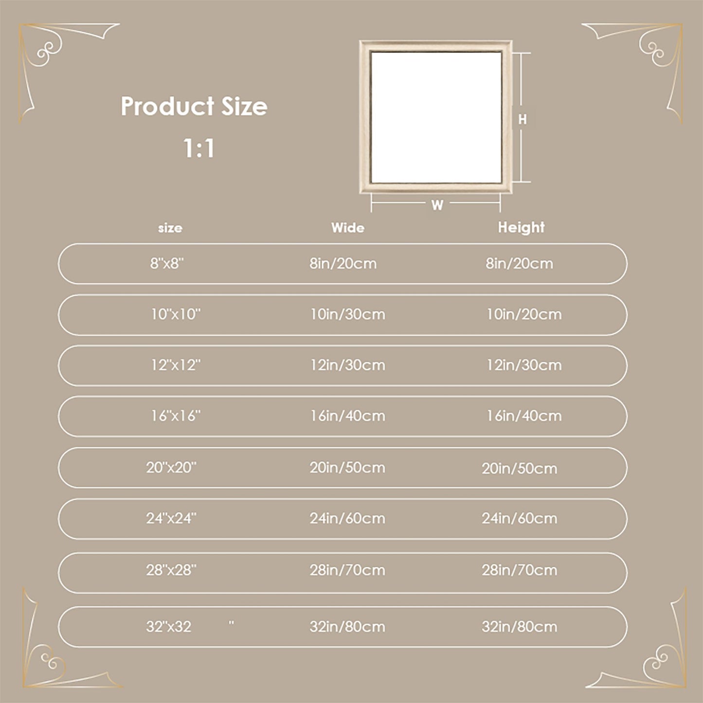 Custom Square Picture Frame 1:1 (8‘’ ~ 32‘’)