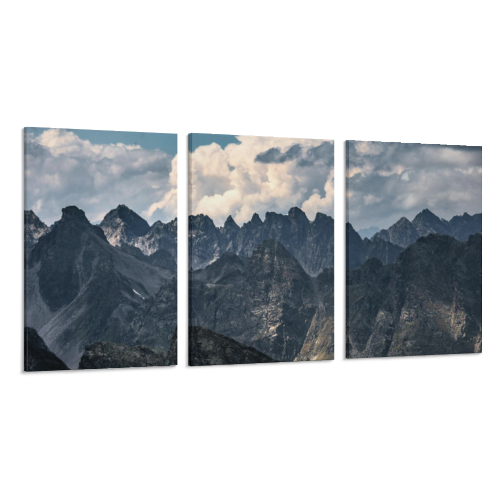 Custom Triptych set design with multiple images (Vertical format 2:3) Wrapped Canvas Prints