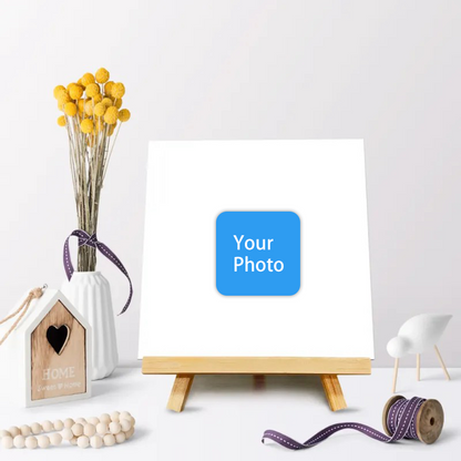Custom 8x8" Wooden Plaque with Easel Stand