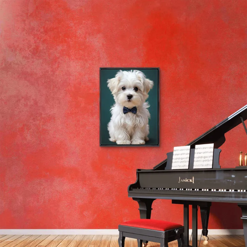 Custom 3:4 Floating Frame Canvas, Personalized Pet Portrait Wall Art,  Modern Gallery Home Decor
