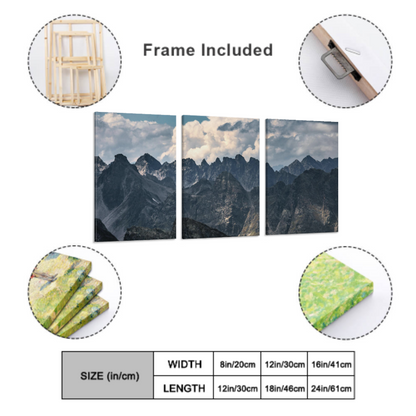 Custom Triptych set design with multiple images (Vertical format 2:3) Wrapped Canvas Prints