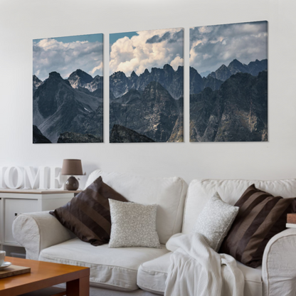 Custom Triptych set design with multiple images (Vertical format 2:3) Wrapped Canvas Prints