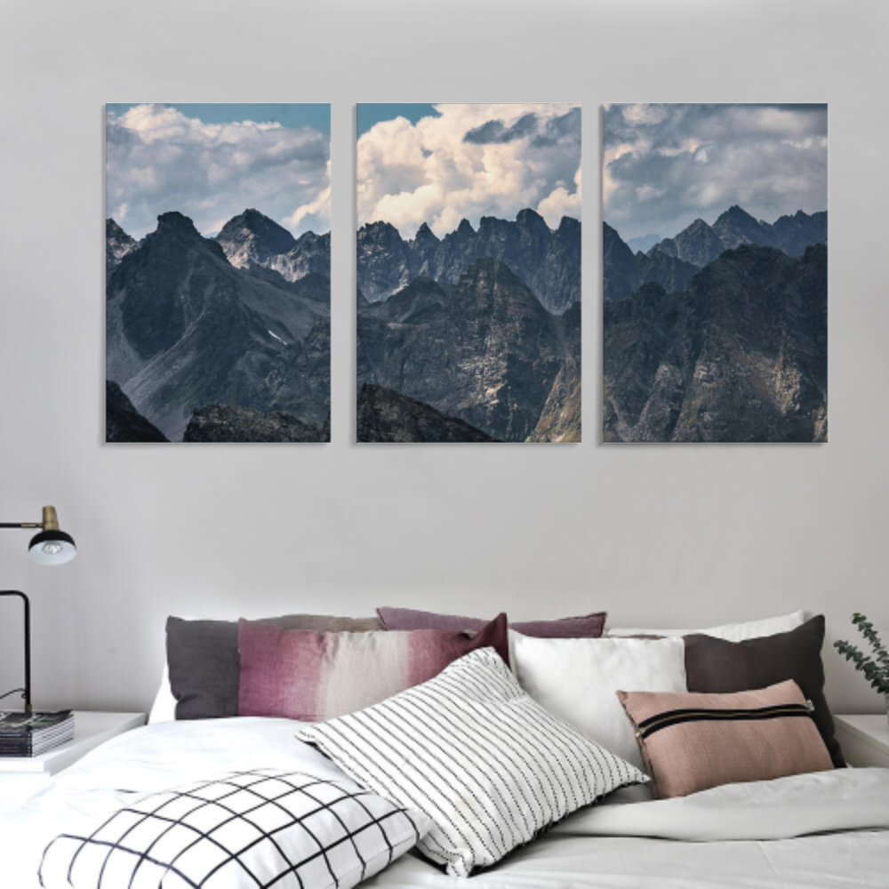Custom Triptych set design with multiple images (Vertical format 2:3) Wrapped Canvas Prints