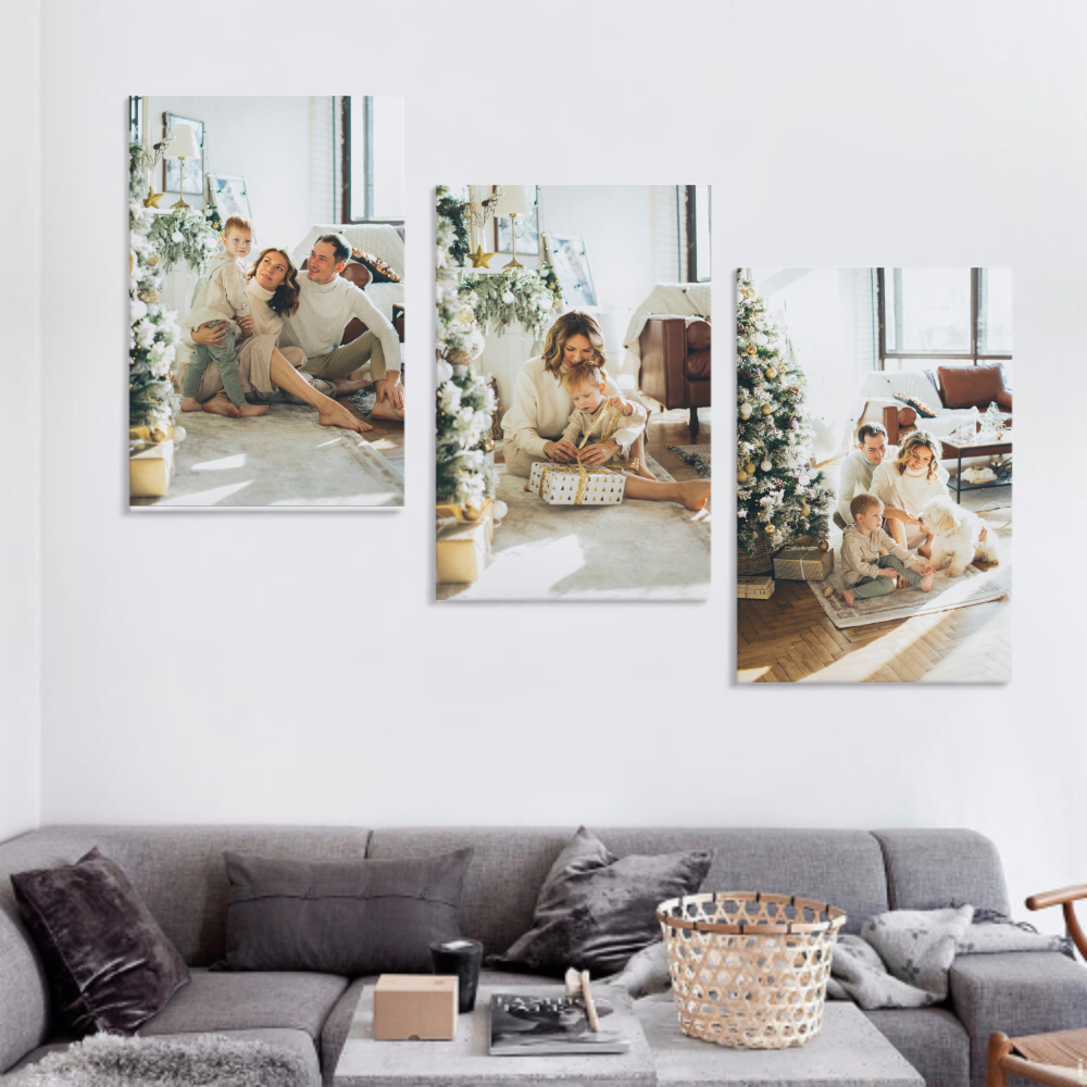 Custom Triptych set Canvas Prints design with multiple images (Vertical format 2:3)