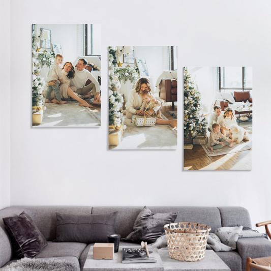 Custom Triptych set Canvas Prints design with multiple images (Vertical format 2:3)