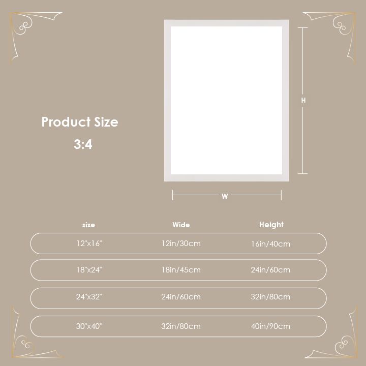 Custom Modern Fashion Vertical Photo Frame 3:4