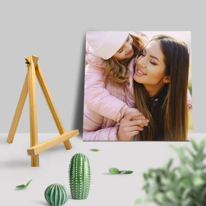 Custom 8x8" Wooden Plaque with Easel Stand