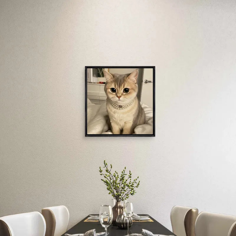 Custom Pet Portrait - Museum Quality Floating Frame Canvas 1:1