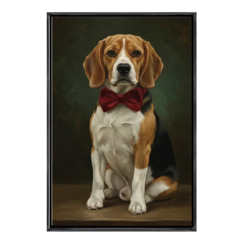 Custom Pet Dog Oil Painting Portrait in 2:3 Floating Frame, Personalized Vertical Wall Art from Photo, Large Framed Oil Painting Canvas, Modern Home Decor