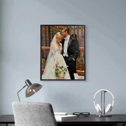 Custom Portrait from Photo - Morden Frame Wall Art - Personalized Oil, Watercolor & Sketch Style Painting - 4:5 Modern Vertical Picture Frame Decor