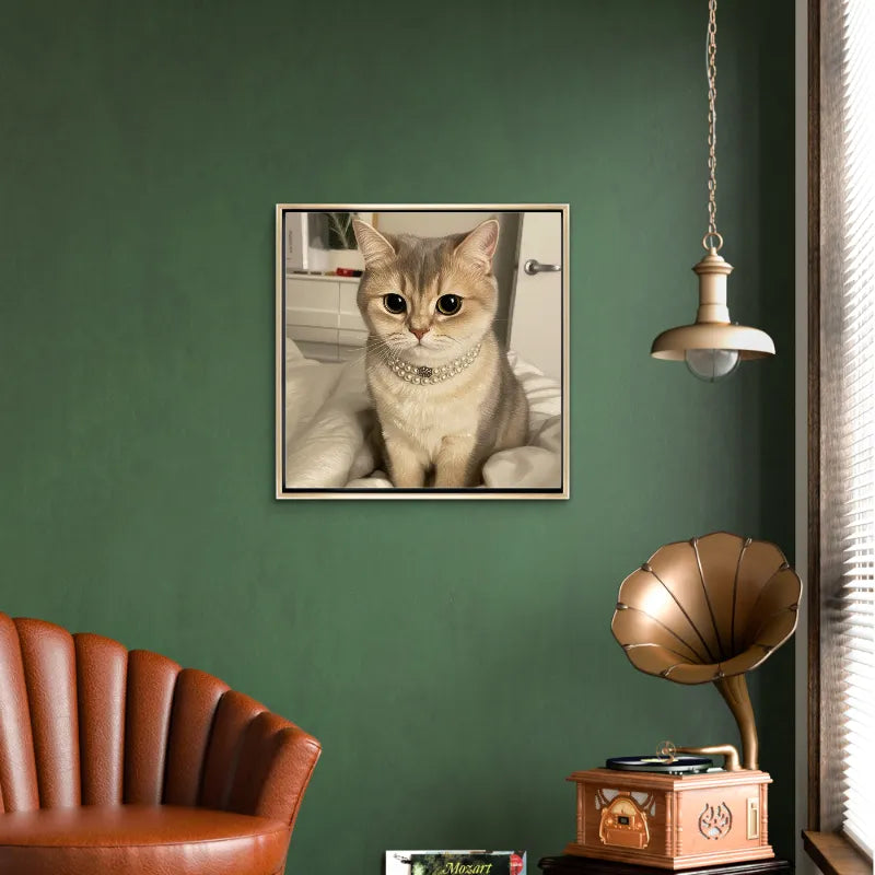 Custom Pet Portrait - Museum Quality Floating Frame Canvas 1:1