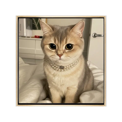 Custom Pet Portrait - Museum Quality Floating Frame Canvas 1:1