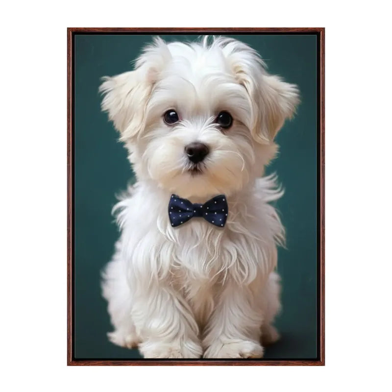 Custom 3:4 Floating Frame Canvas, Personalized Pet Portrait Wall Art,  Modern Gallery Home Decor