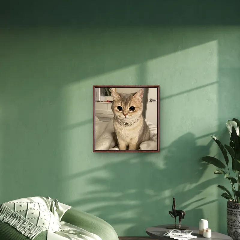 Custom Pet Portrait - Museum Quality Floating Frame Canvas 1:1