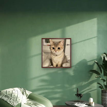 Custom Pet Portrait - Museum Quality Floating Frame Canvas 1:1
