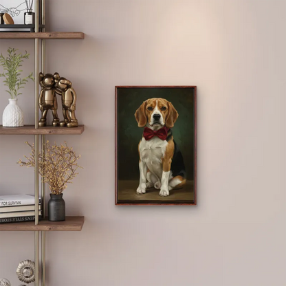 Custom Pet Dog Oil Painting Portrait in 2:3 Floating Frame, Personalized Vertical Wall Art from Photo, Large Framed Oil Painting Canvas, Modern Home Decor