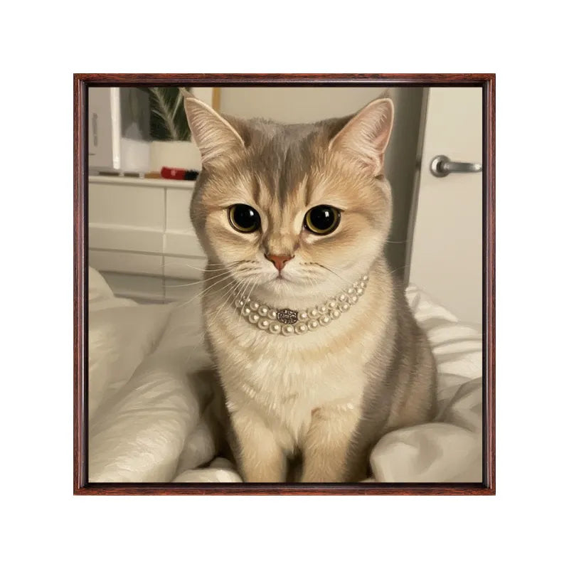 Custom Pet Portrait - Museum Quality Floating Frame Canvas 1:1