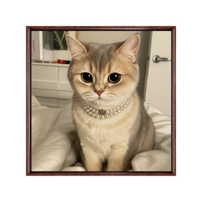 Custom Pet Portrait - Museum Quality Floating Frame Canvas 1:1