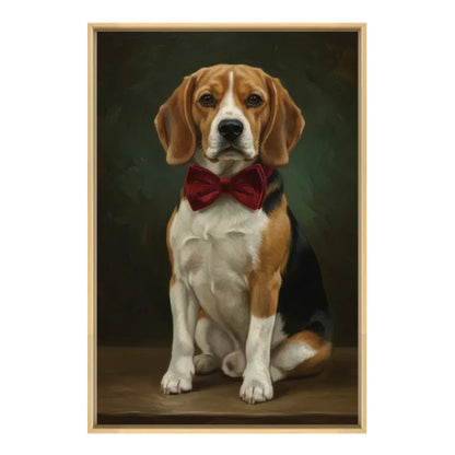 Custom Pet Dog Oil Painting Portrait in 2:3 Floating Frame, Personalized Vertical Wall Art from Photo, Large Framed Oil Painting Canvas, Modern Home Decor