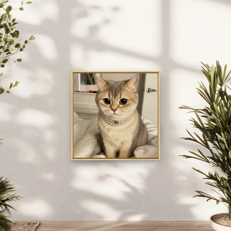 Custom Pet Portrait - Museum Quality Floating Frame Canvas 1:1