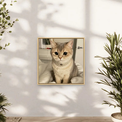 Custom Pet Portrait - Museum Quality Floating Frame Canvas 1:1