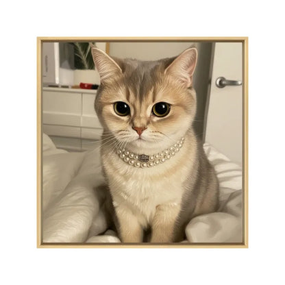 Custom Pet Portrait - Museum Quality Floating Frame Canvas 1:1