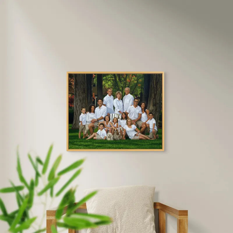 Personalized Family Oil Painting Portrait from Photo, Custom Digital Oil Art in Luxury Floating Frame, 5:4 Vertical Family Wall Decor, Unique Anniversary Gift